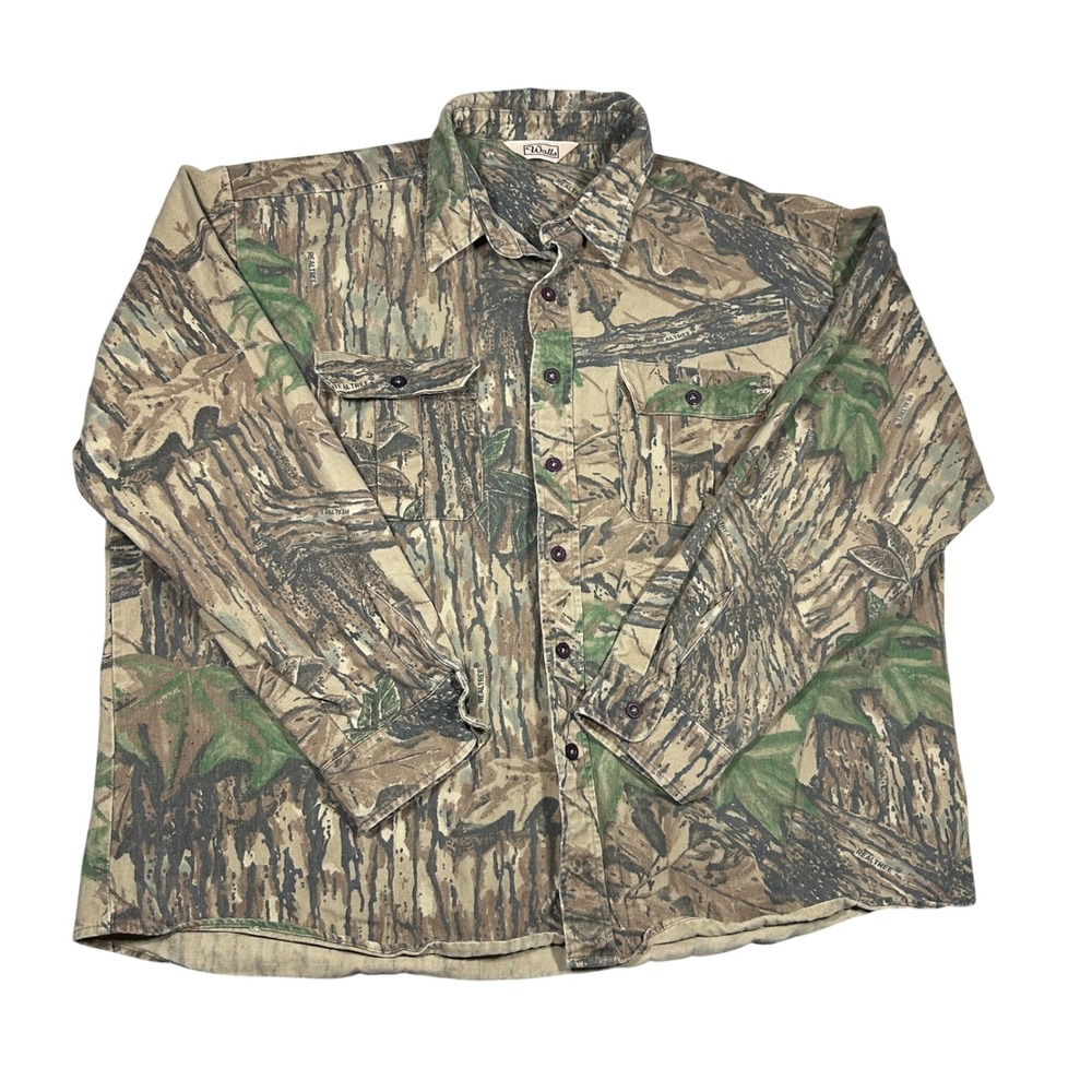 VTG 90s Walls Mens Realtree Camo Long Sleeve Button Up Hunting Work Shirt Jacket